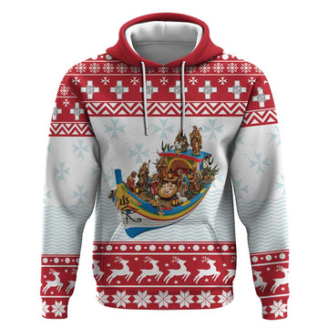 Malta Christmas Hoodie Presepju Nativity Scene on Luzzu Boat LT19