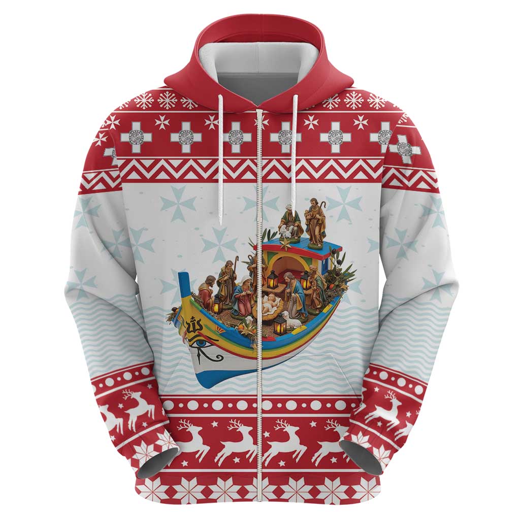 Malta Christmas Hoodie Presepju Nativity Scene on Luzzu Boat LT19