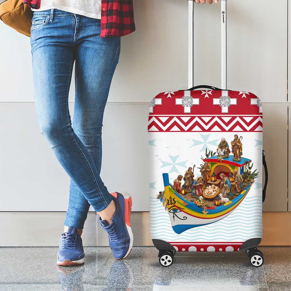 Malta Christmas Luggage Cover Presepju Nativity Scene on Luzzu Boat LT19