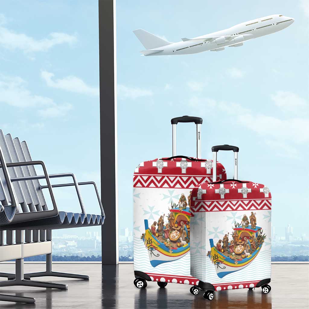 Malta Christmas Luggage Cover Presepju Nativity Scene on Luzzu Boat LT19