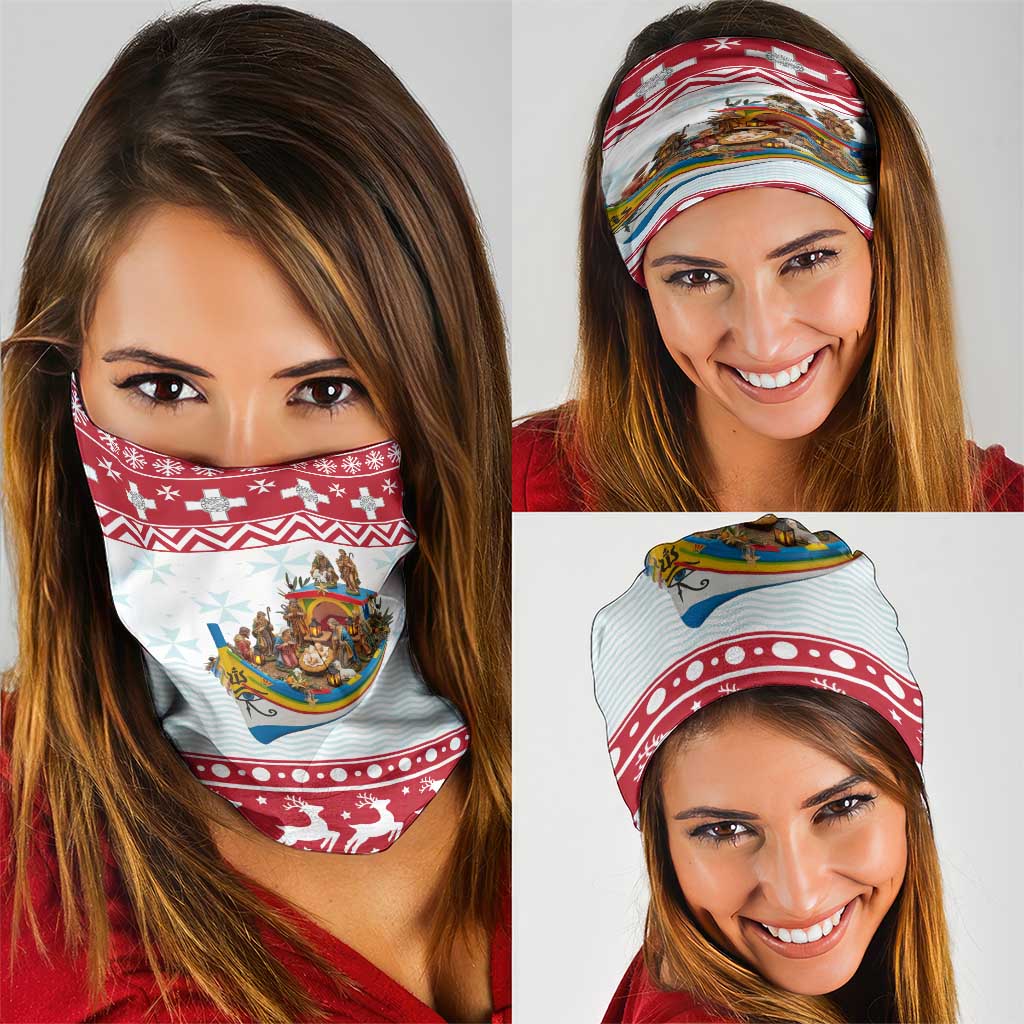 Malta Christmas Neck Gaiter Presepju Nativity Scene on Luzzu Boat LT19