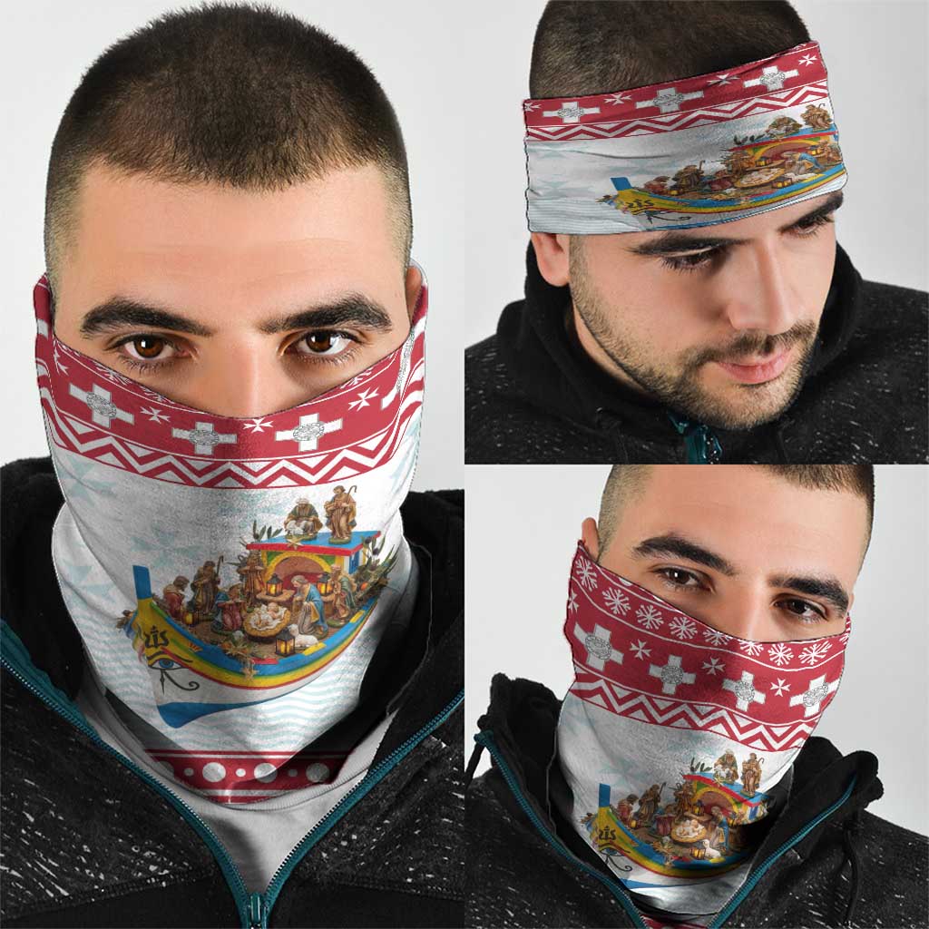 Malta Christmas Neck Gaiter Presepju Nativity Scene on Luzzu Boat LT19