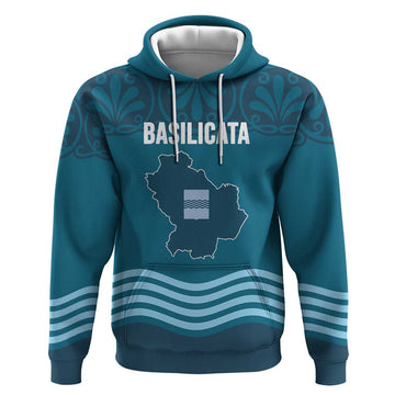 Italy Basilicata Hoodie Map With Flag Style LT19