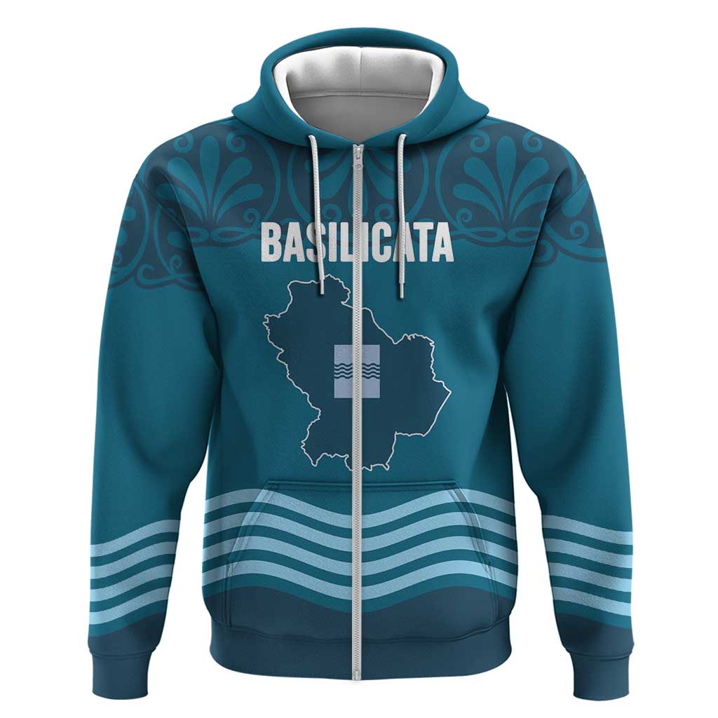 Italy Basilicata Hoodie Map With Flag Style LT19