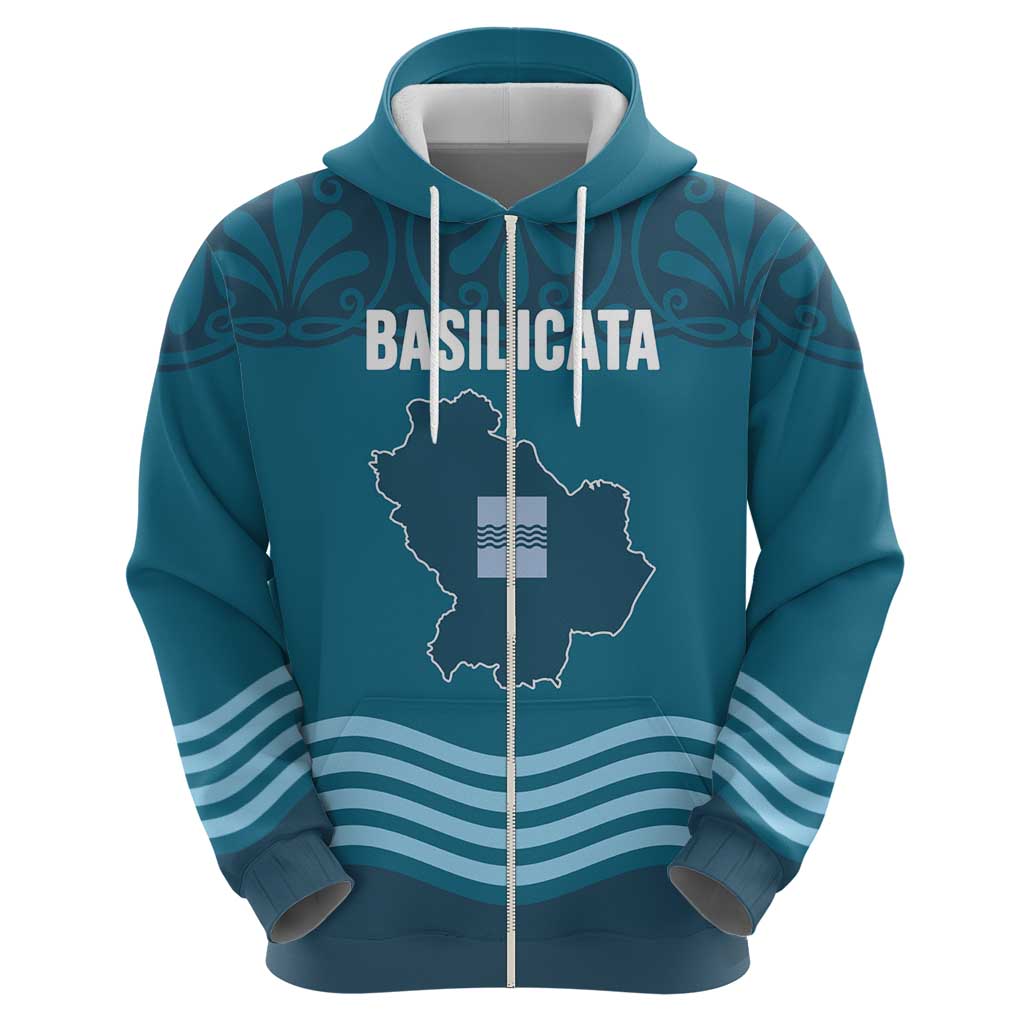 Italy Basilicata Hoodie Map With Flag Style LT19