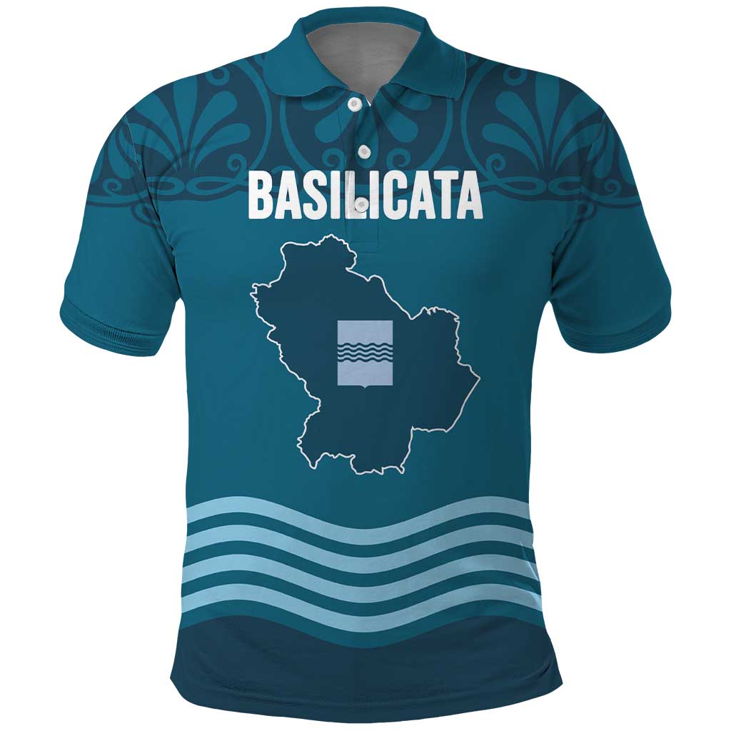 Italy Basilicata Polo Shirt Map With Flag Style LT19