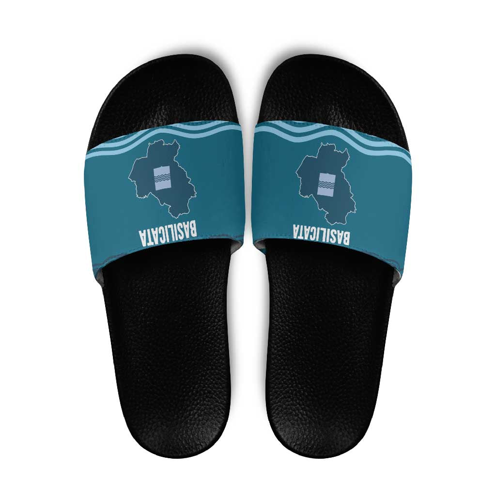 Italy Basilicata Slide Sandals Map With Flag Style LT19