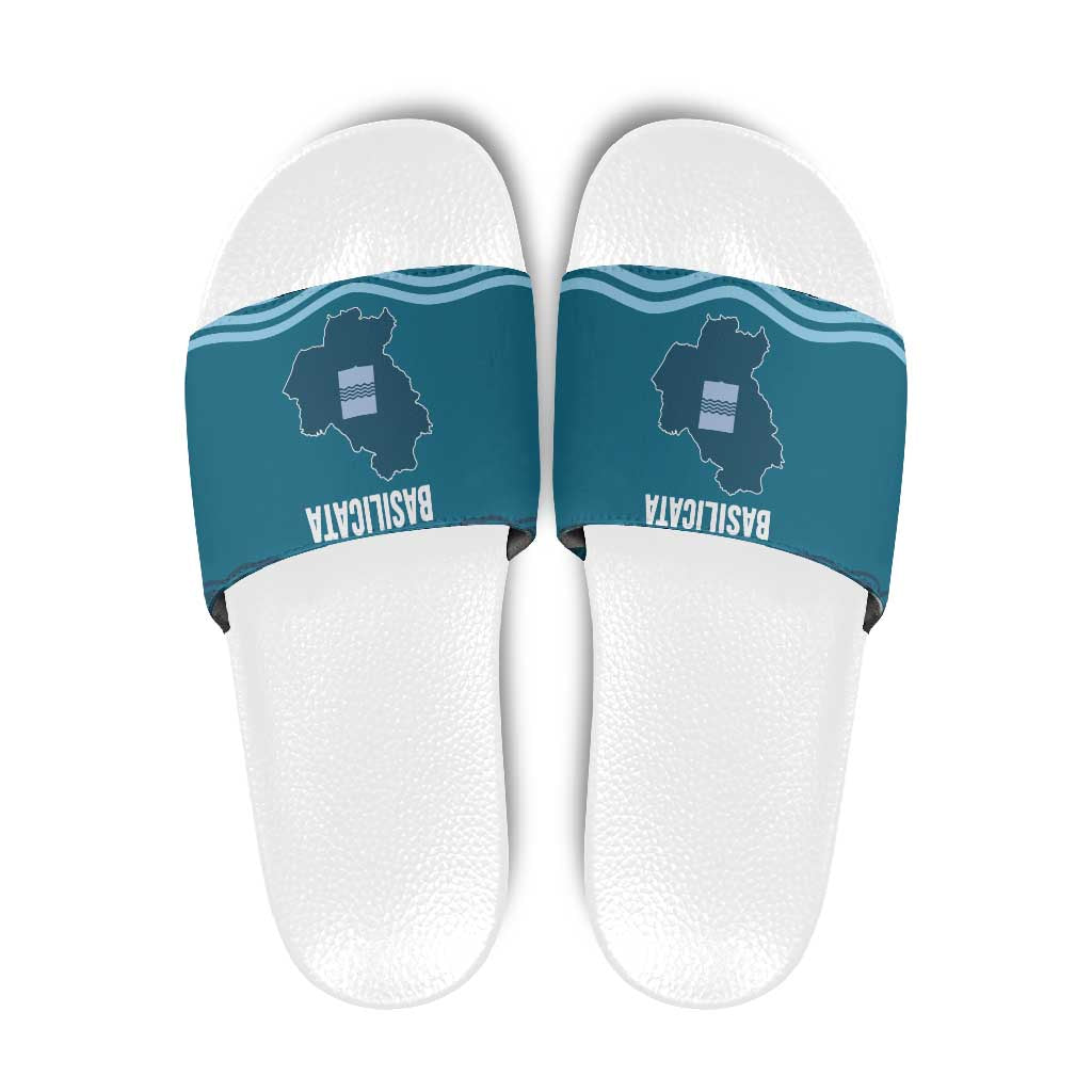Italy Basilicata Slide Sandals Map With Flag Style LT19