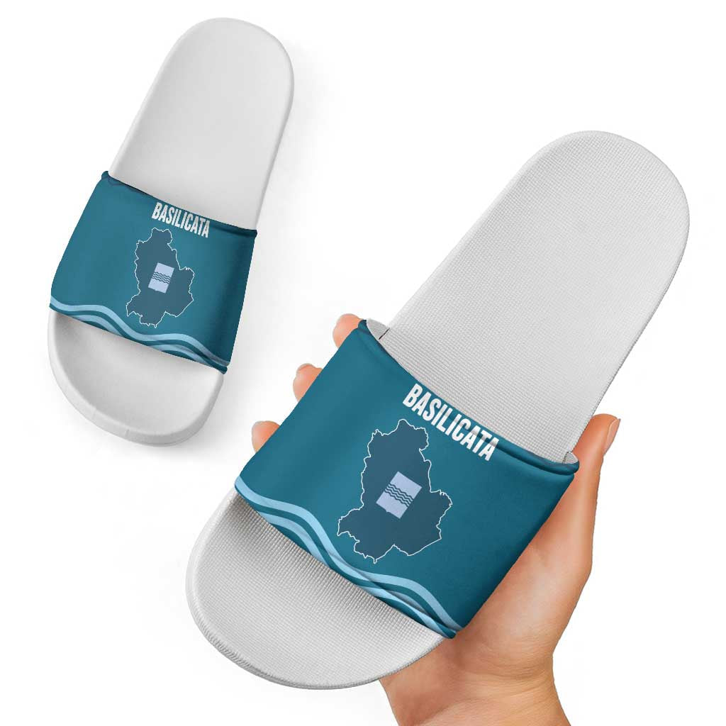Italy Basilicata Slide Sandals Map With Flag Style LT19