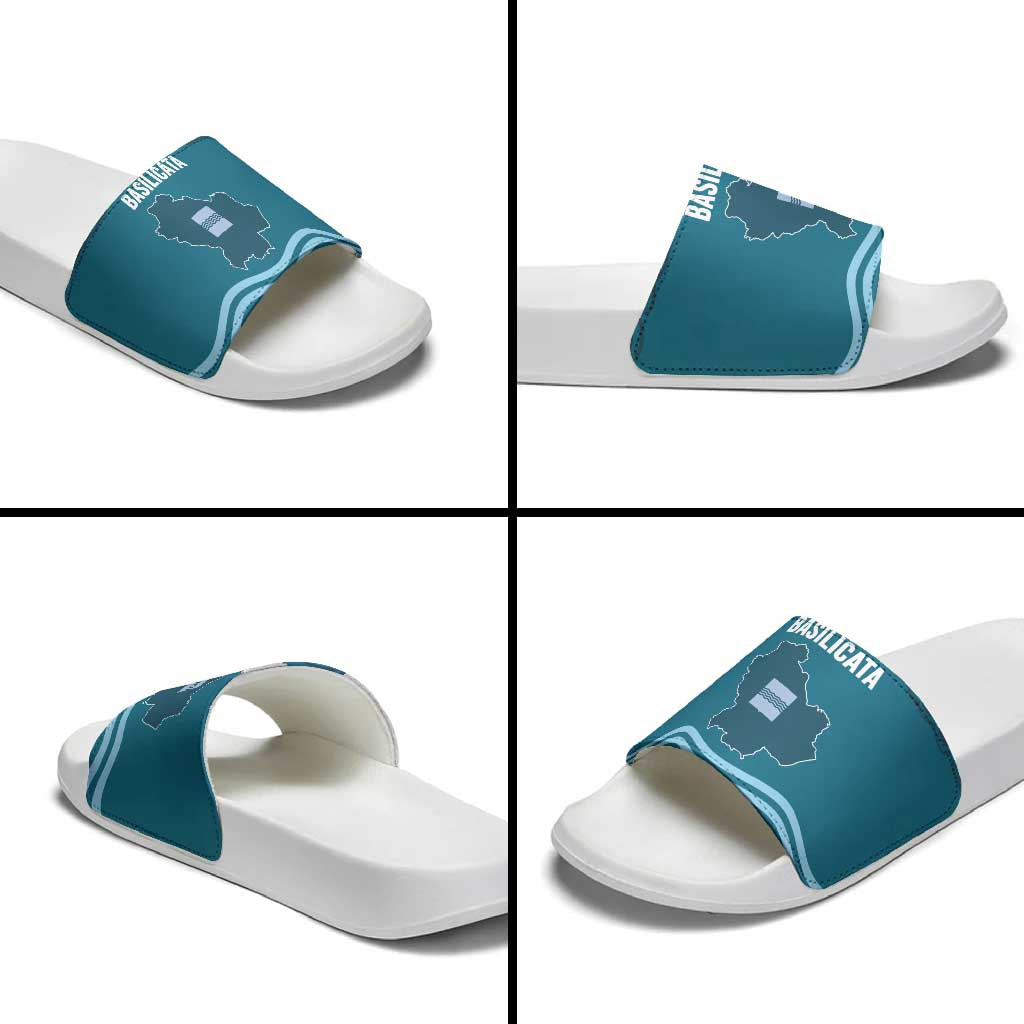 Italy Basilicata Slide Sandals Map With Flag Style LT19