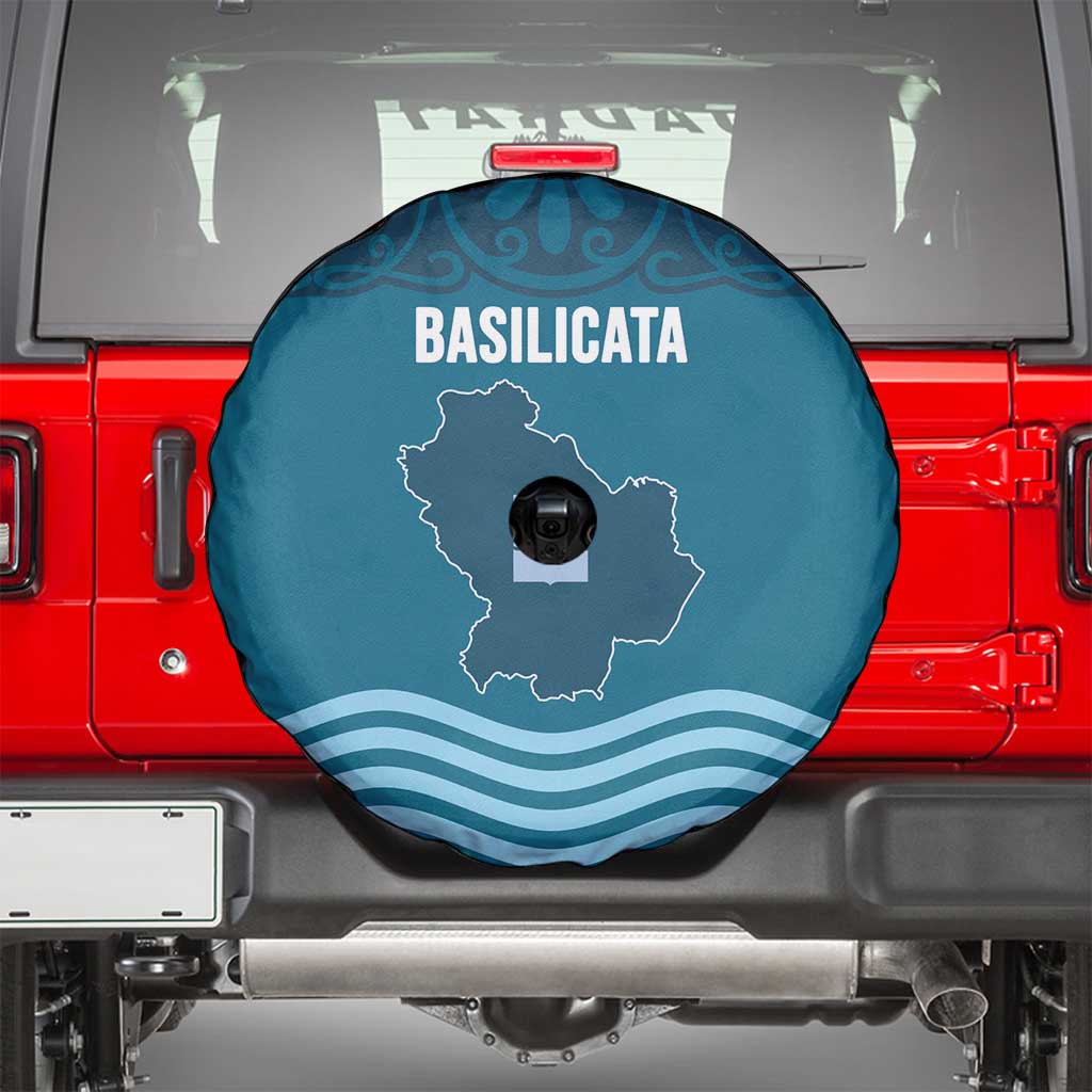 Italy Basilicata Spare Tire Cover Map With Flag Style LT19