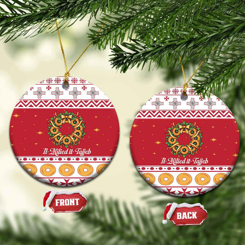 Malta Christmas Ceramic Ornament Maltese Honey Rings LT19
