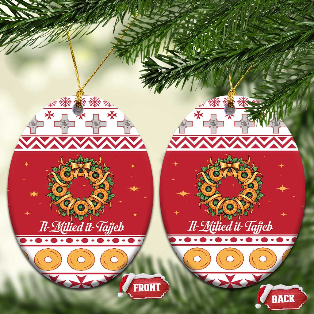 Malta Christmas Ceramic Ornament Maltese Honey Rings LT19