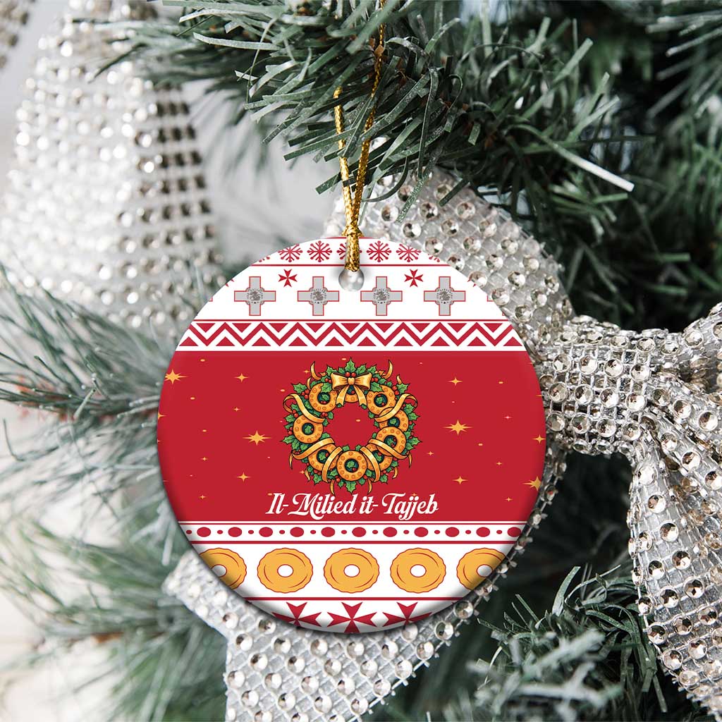 Malta Christmas Ceramic Ornament Maltese Honey Rings LT19