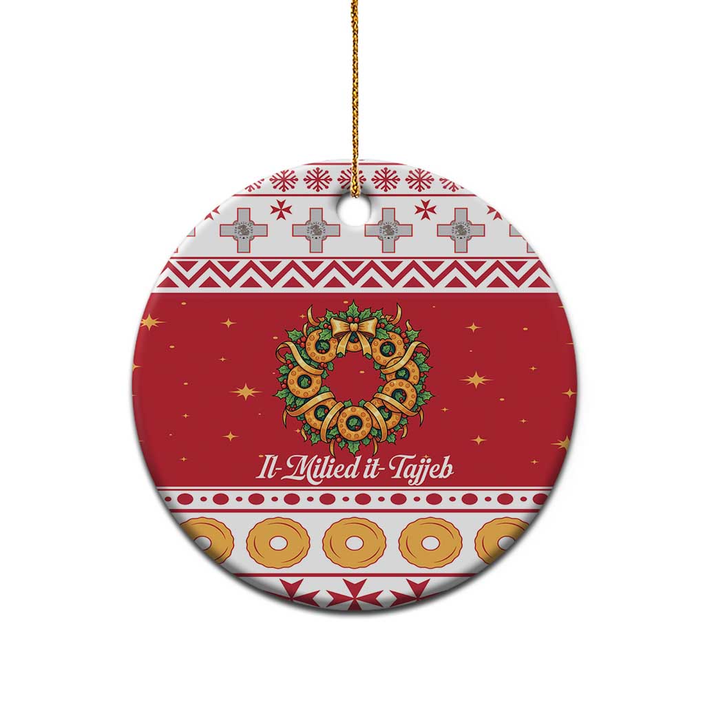 Malta Christmas Ceramic Ornament Maltese Honey Rings LT19