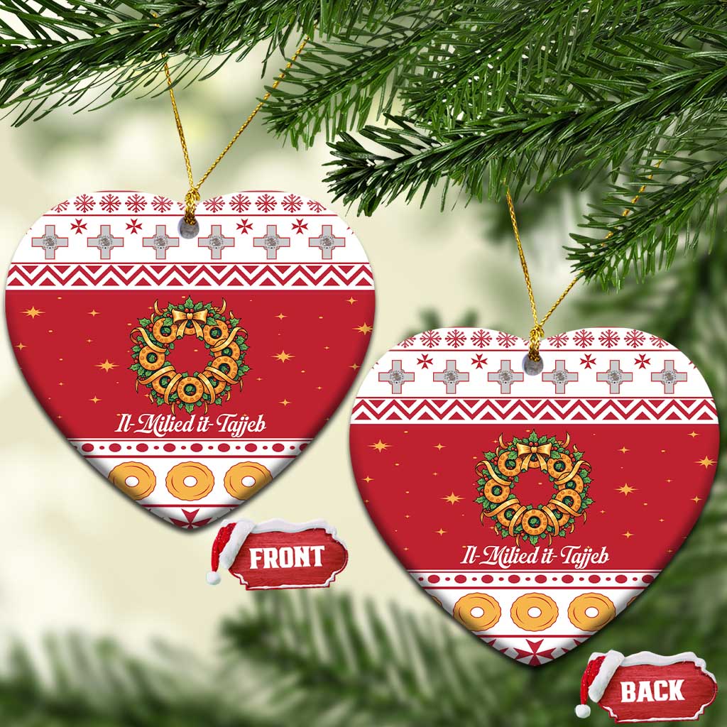 Malta Christmas Ceramic Ornament Maltese Honey Rings LT19