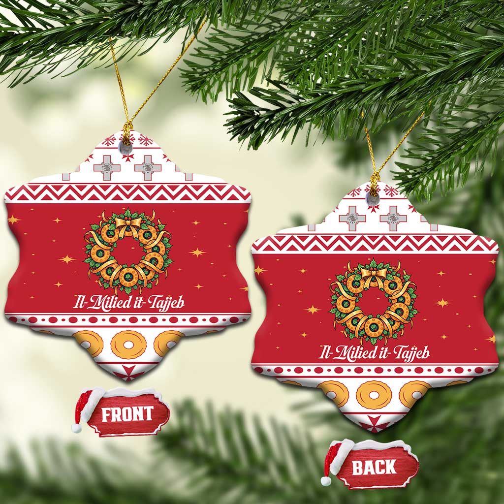 Malta Christmas Ceramic Ornament Maltese Honey Rings LT19