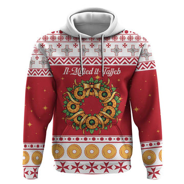 Malta Christmas Hoodie Maltese Honey Rings LT19