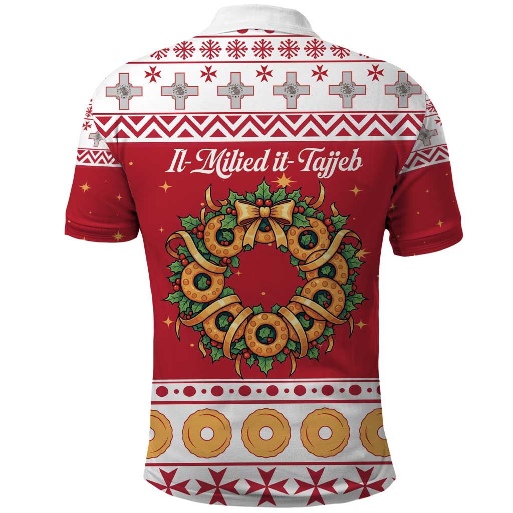 Malta Christmas Polo Shirt Maltese Honey Rings LT19