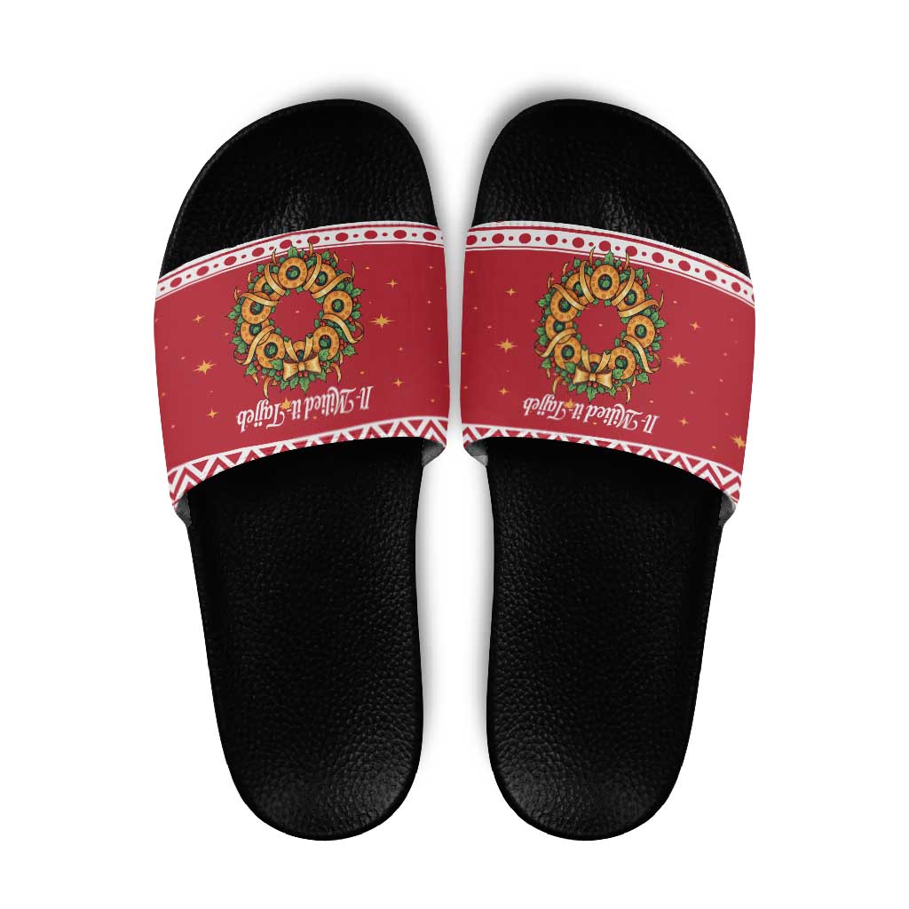 Malta Christmas Slide Sandals Maltese Honey Rings LT19