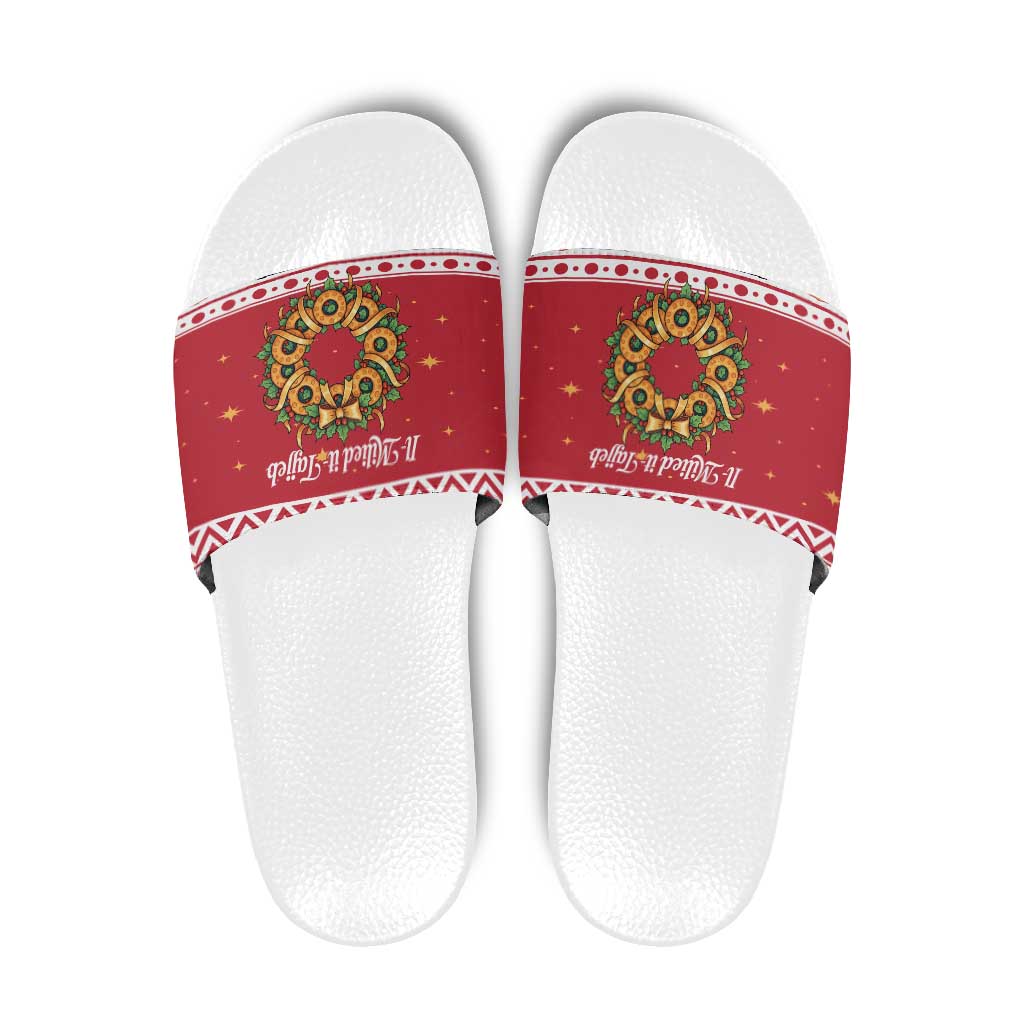 Malta Christmas Slide Sandals Maltese Honey Rings LT19