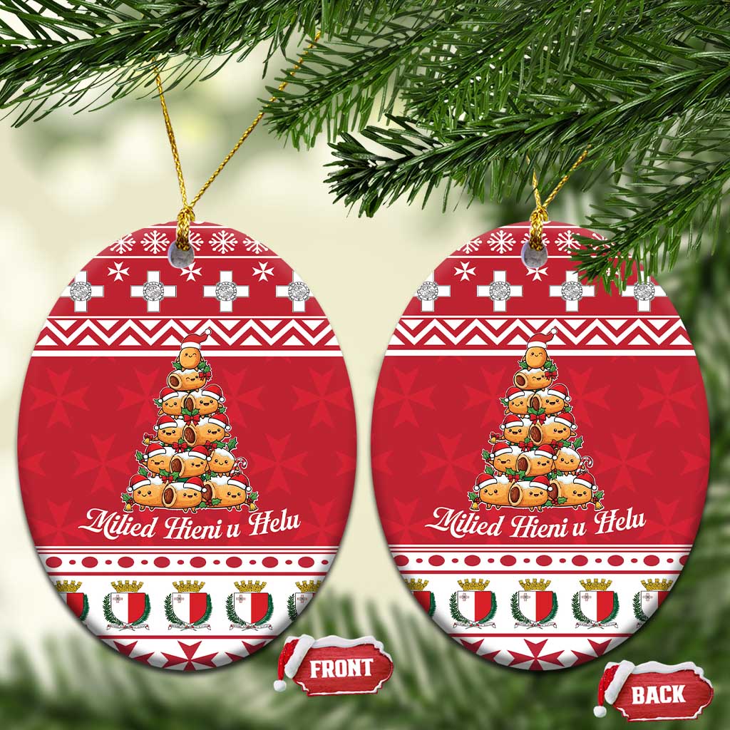 Cute Maltese Imqaret Pastry Christmas Ceramic Ornament Christmas Joy in Malta LT19