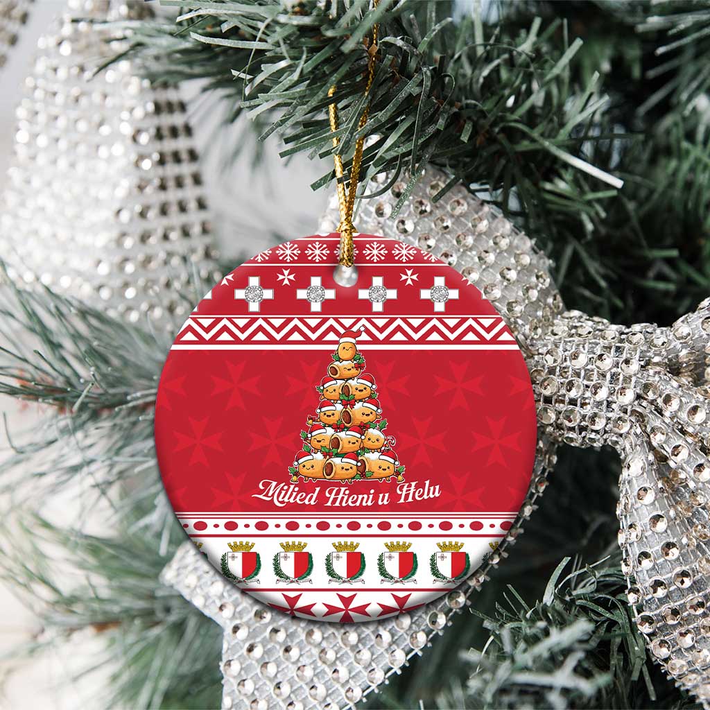 Cute Maltese Imqaret Pastry Christmas Ceramic Ornament Christmas Joy in Malta LT19