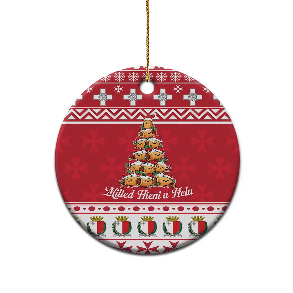 Cute Maltese Imqaret Pastry Christmas Ceramic Ornament Christmas Joy in Malta LT19