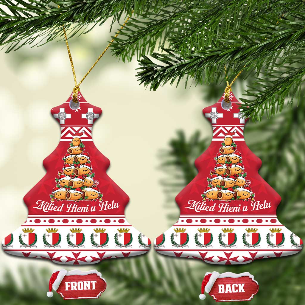 Cute Maltese Imqaret Pastry Christmas Ceramic Ornament Christmas Joy in Malta LT19