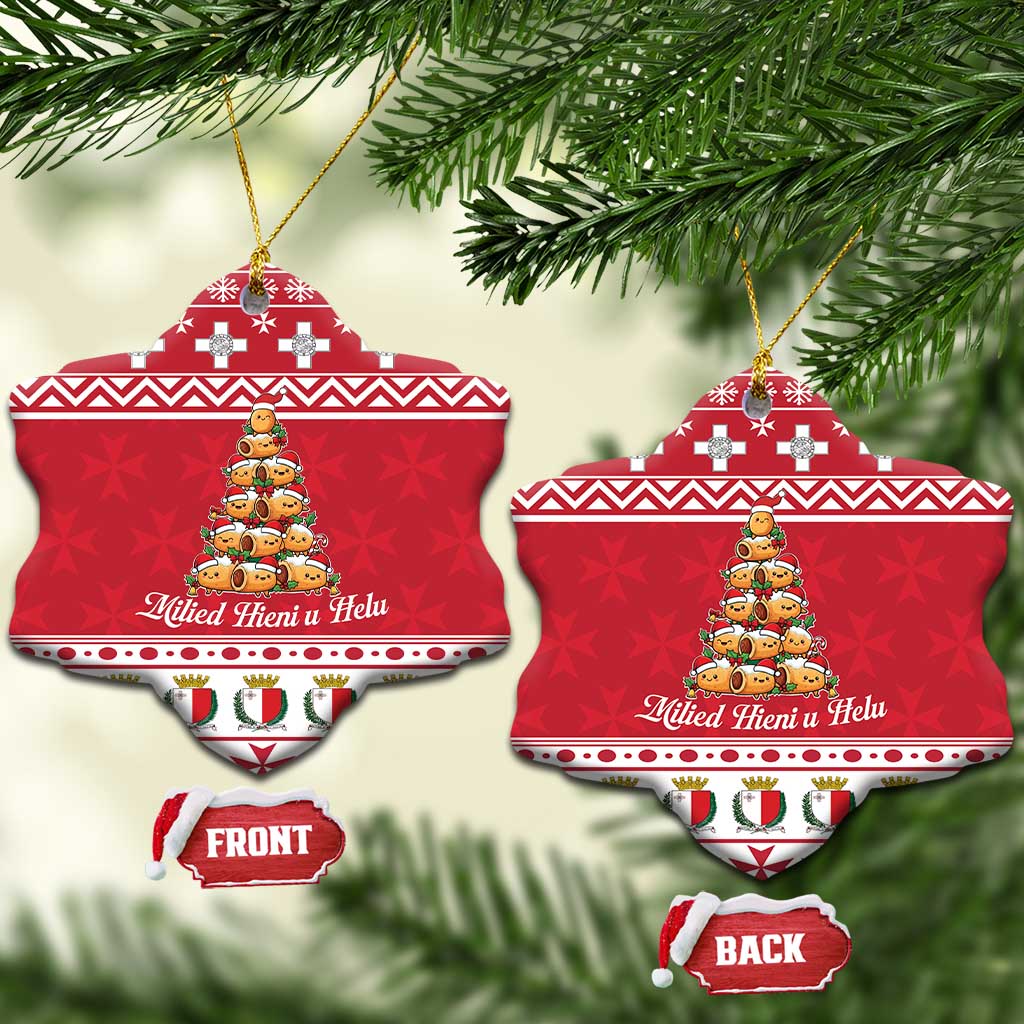 Cute Maltese Imqaret Pastry Christmas Ceramic Ornament Christmas Joy in Malta LT19