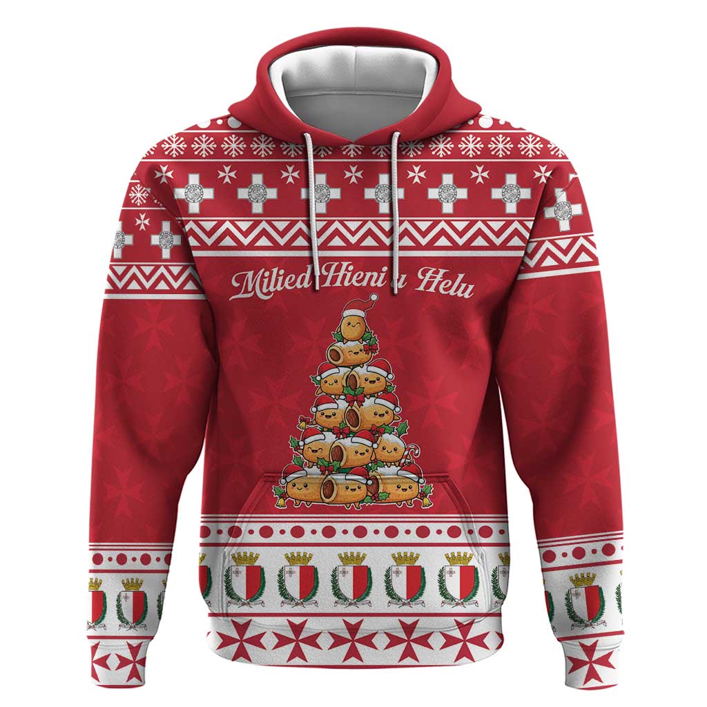 Cute Maltese Imqaret Pastry Christmas Hoodie Christmas Joy in Malta LT19