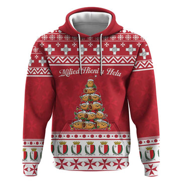 Cute Maltese Imqaret Pastry Christmas Hoodie Christmas Joy in Malta LT19