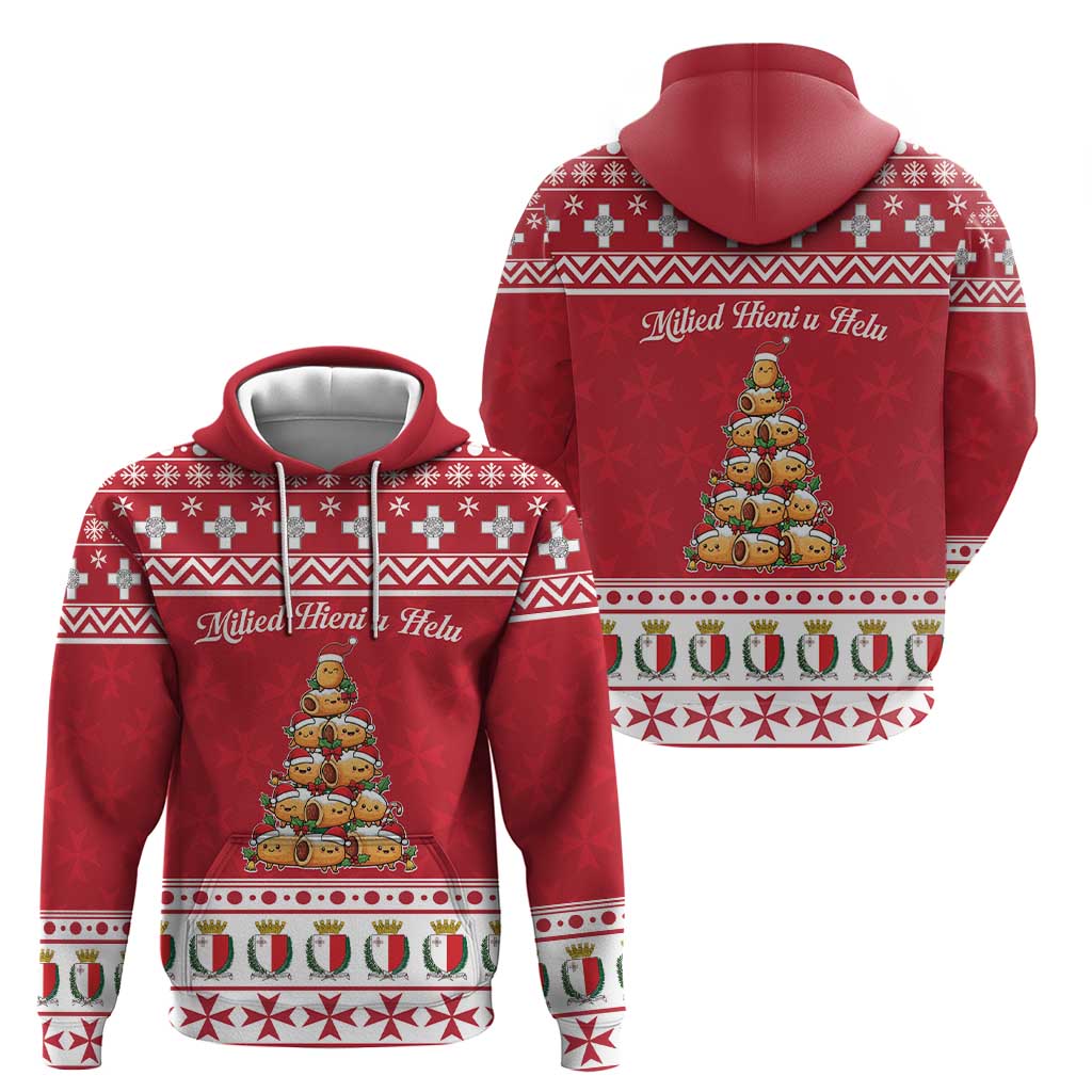 Cute Maltese Imqaret Pastry Christmas Hoodie Christmas Joy in Malta LT19