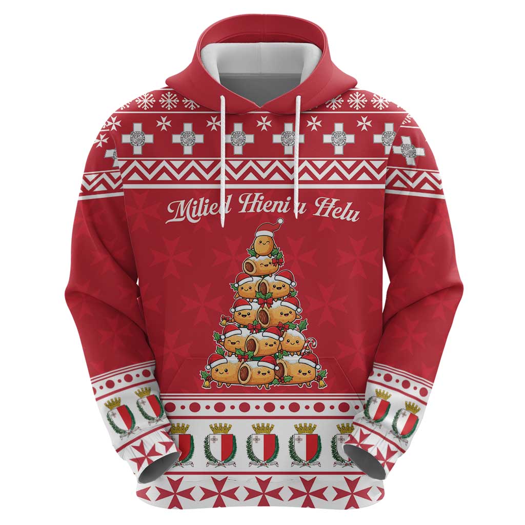 Cute Maltese Imqaret Pastry Christmas Hoodie Christmas Joy in Malta LT19