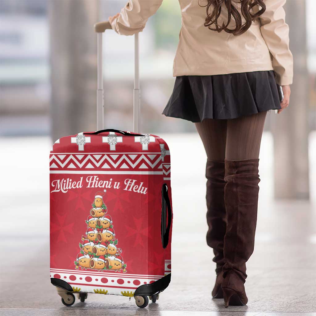 Cute Maltese Imqaret Pastry Christmas Luggage Cover Christmas Joy in Malta LT19