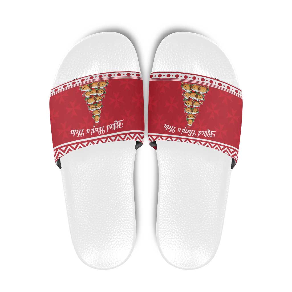 Cute Maltese Imqaret Pastry Christmas Slide Sandals Christmas Joy in Malta LT19