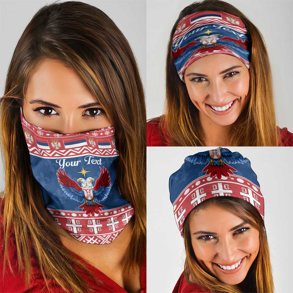 Personalized Serbia Christmas Eagle Neck Gaiter Srecan Bozic Tee LT19