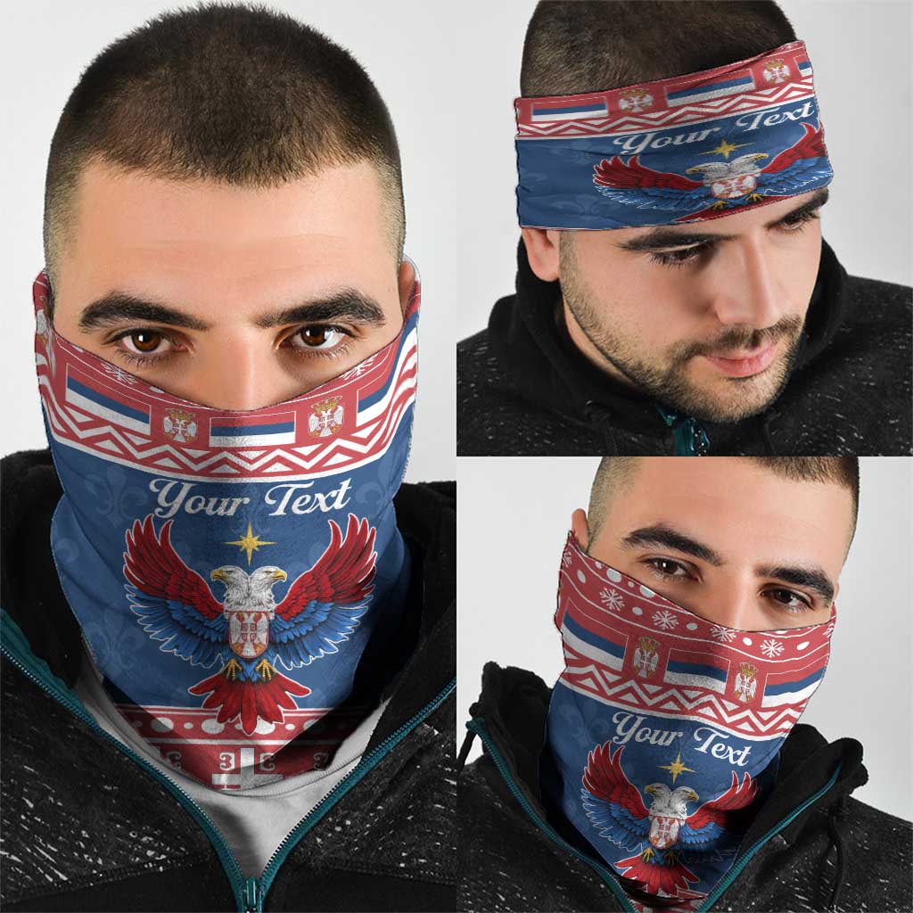 Personalized Serbia Christmas Eagle Neck Gaiter Srecan Bozic Tee LT19