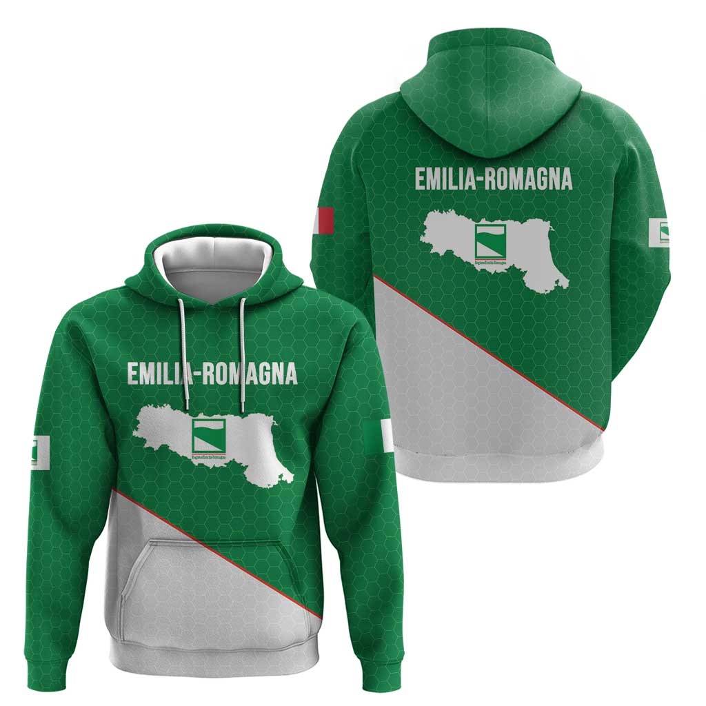 Italy Emilia-Romagna Hoodie Map With Flag Style LT19