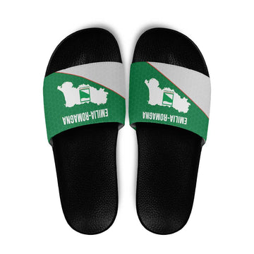 Italy Emilia-Romagna Slide Sandals Map With Flag Style LT19