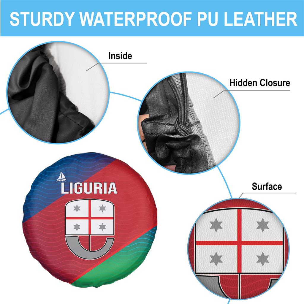 Italy Liguria Spare Tire Cover Emblem With Flag Style LT19