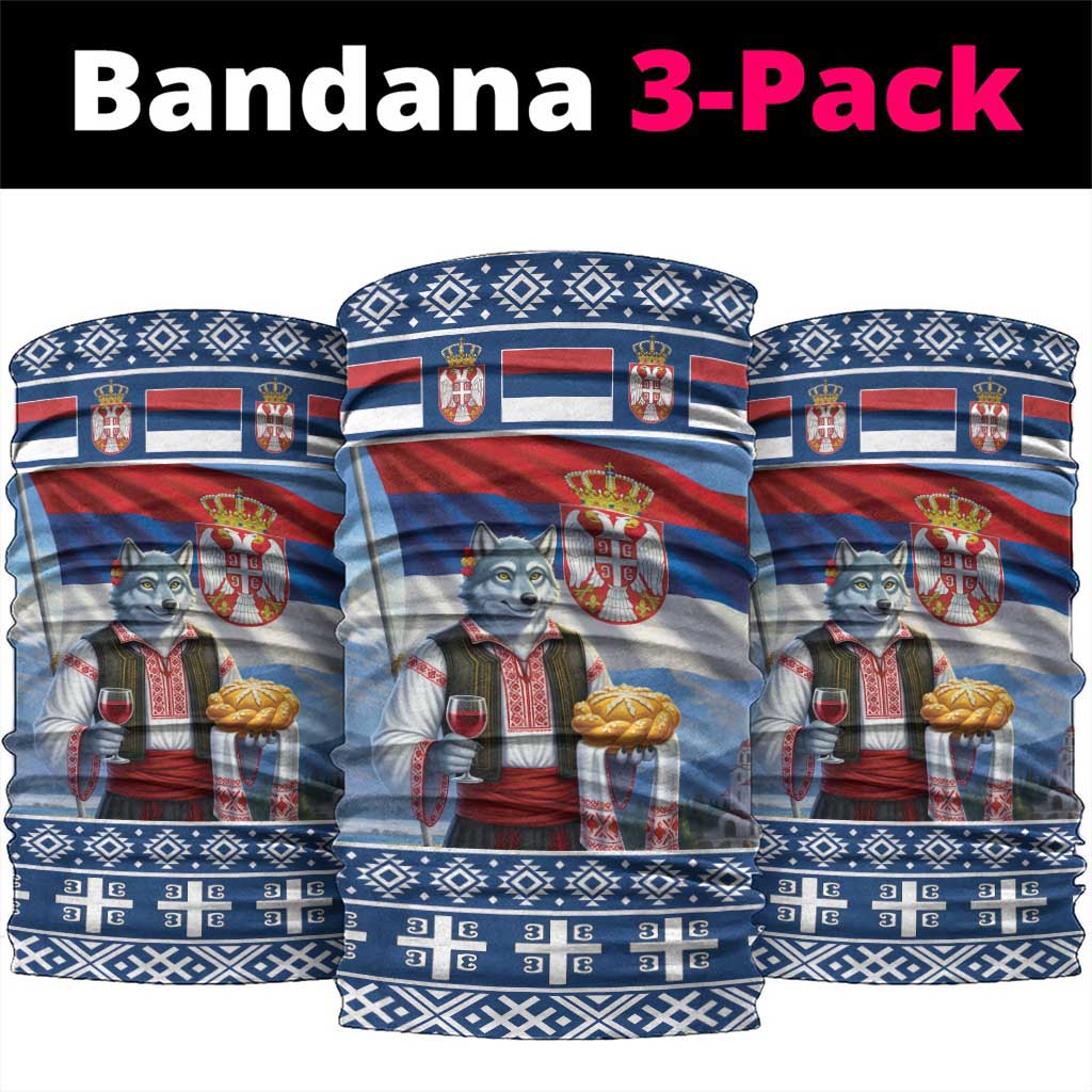 Serbia Christmas Wolf Neck Gaiter Vuk Serbian Mascot LT19