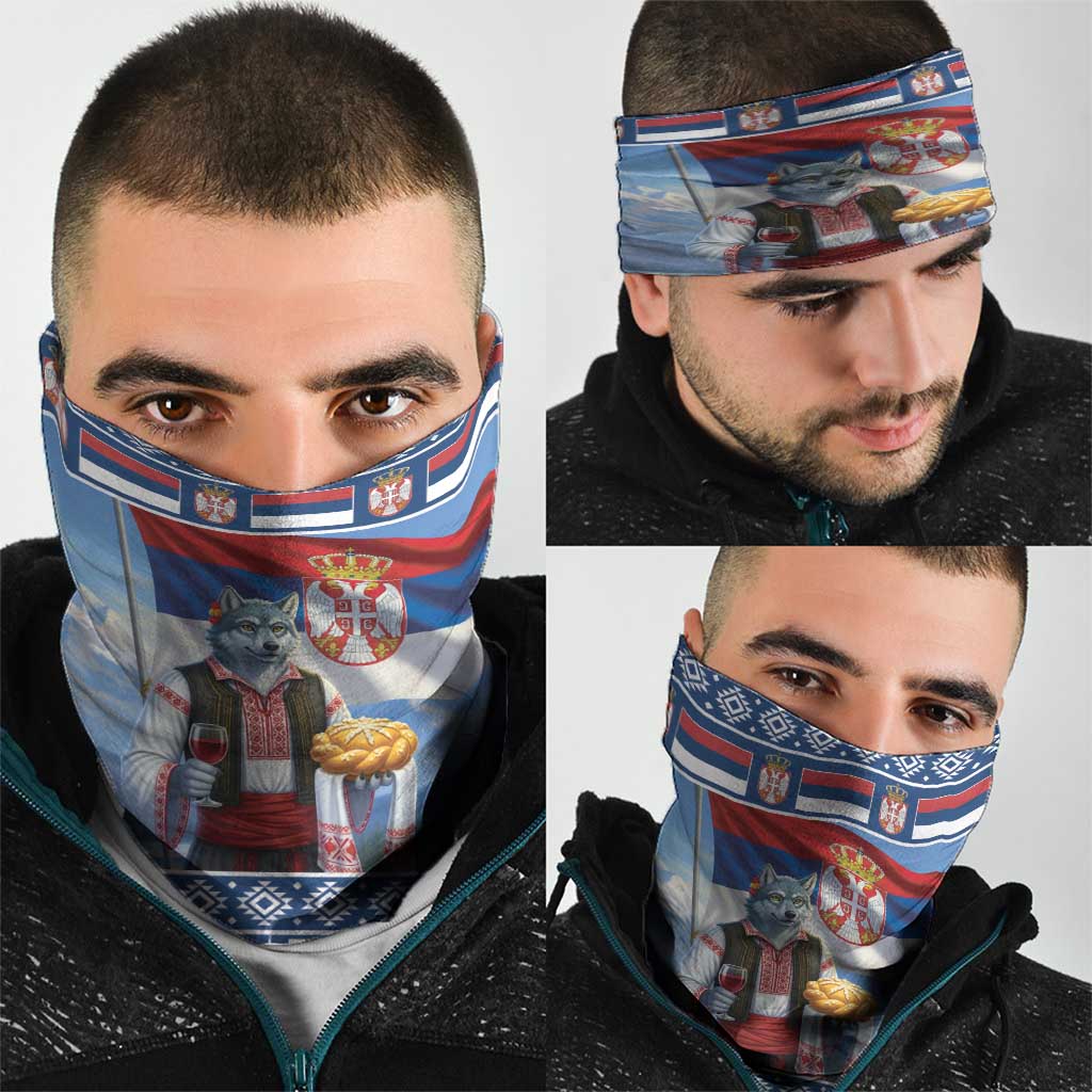 Serbia Christmas Wolf Neck Gaiter Vuk Serbian Mascot LT19