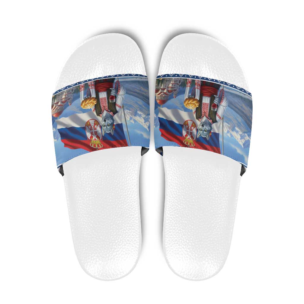 Serbia Christmas Wolf Slide Sandals Vuk Serbian Mascot LT19