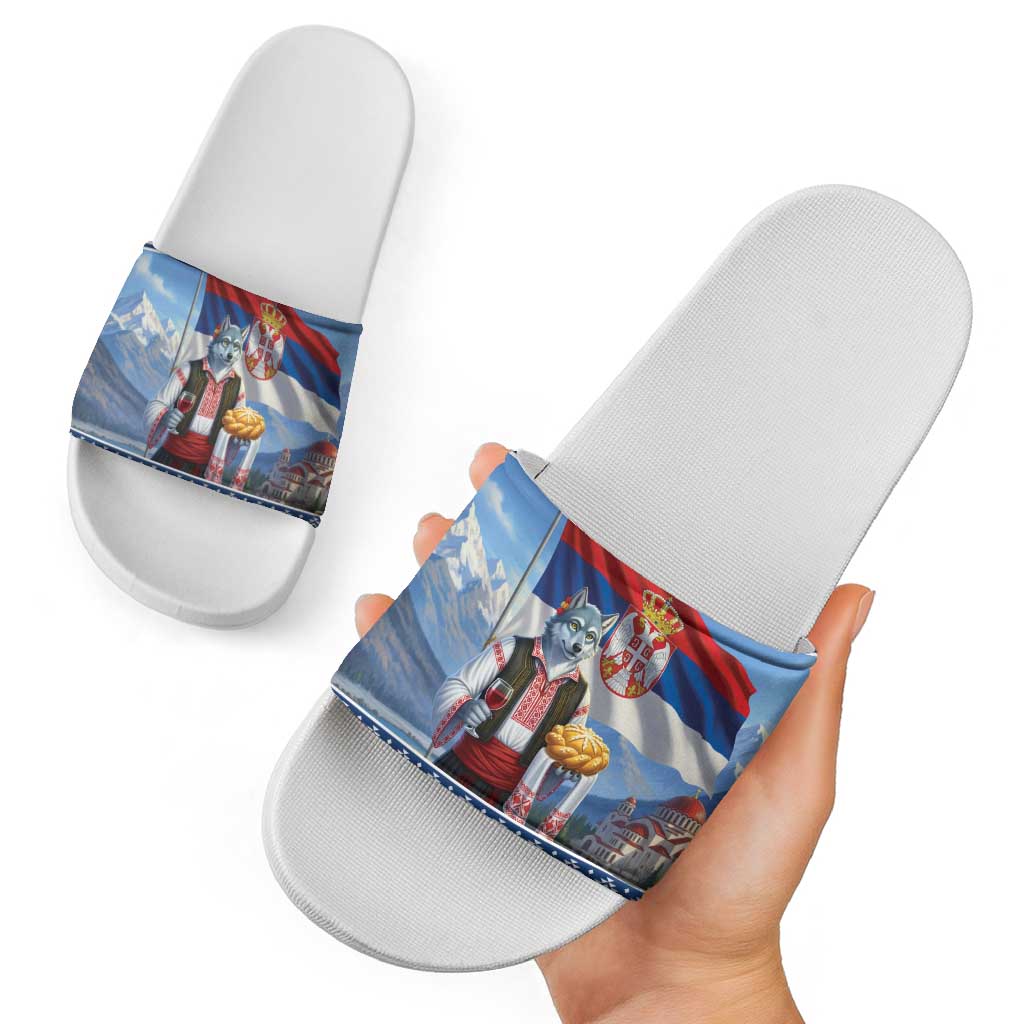 Serbia Christmas Wolf Slide Sandals Vuk Serbian Mascot LT19