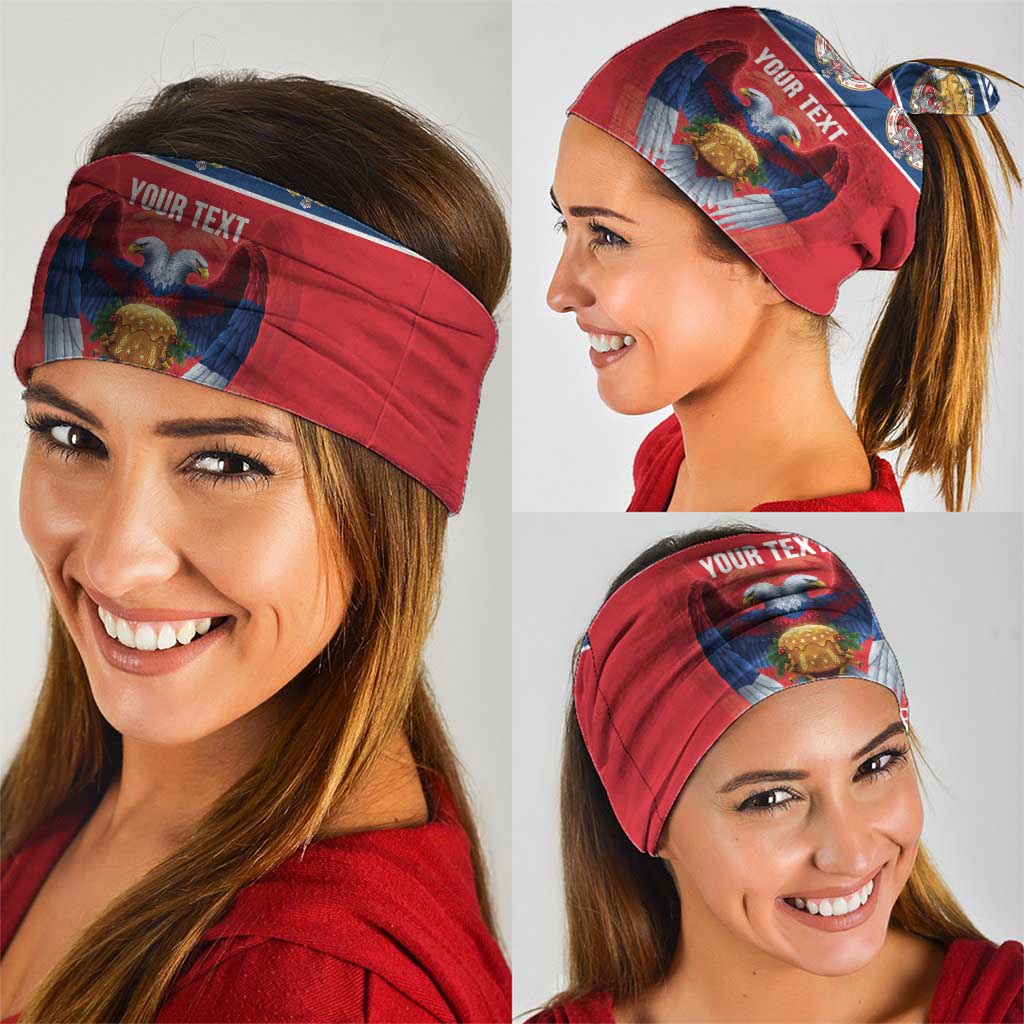 Personalized Serbia Christmas Neck Gaiter Eagle with Cesnica Christmas Bread LT19