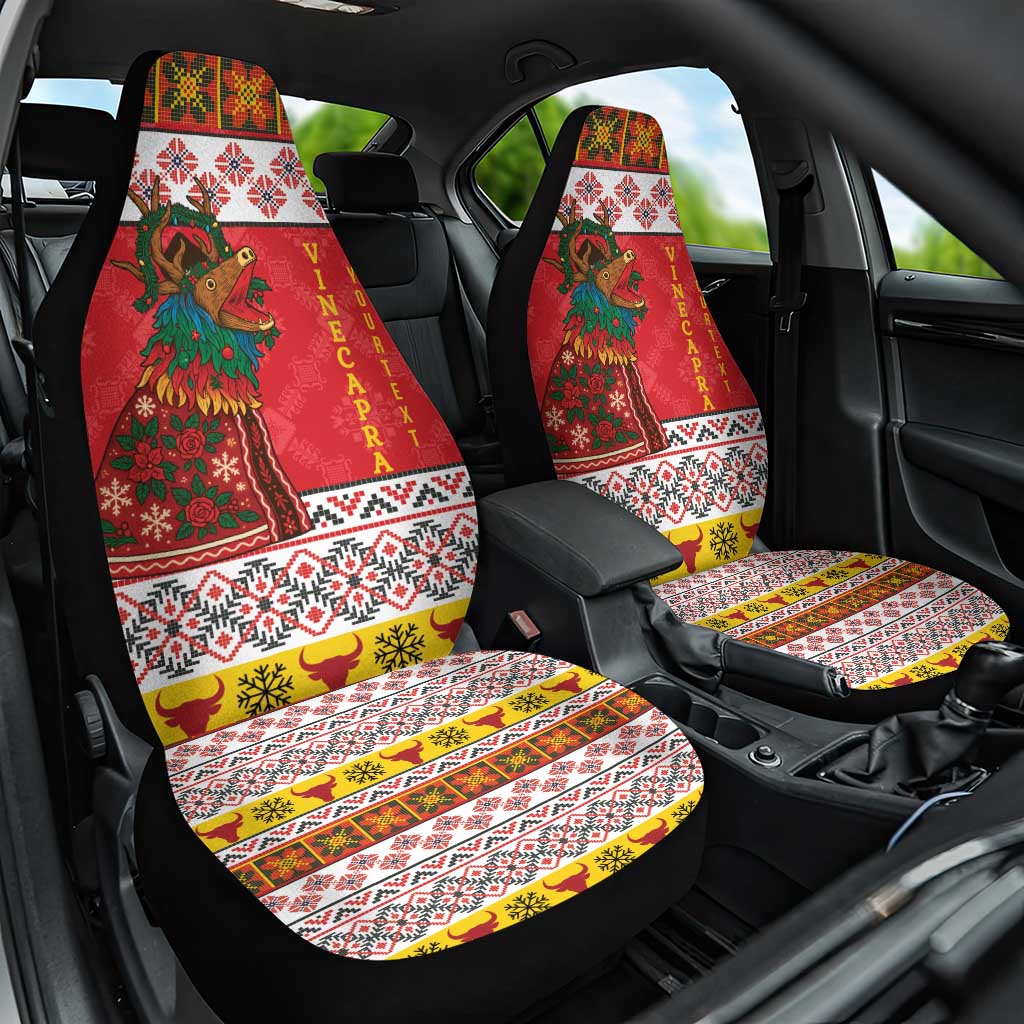 Personalized Romania Christmas Car Seat Cover Romanian Carpet The Goat Dance LT19
