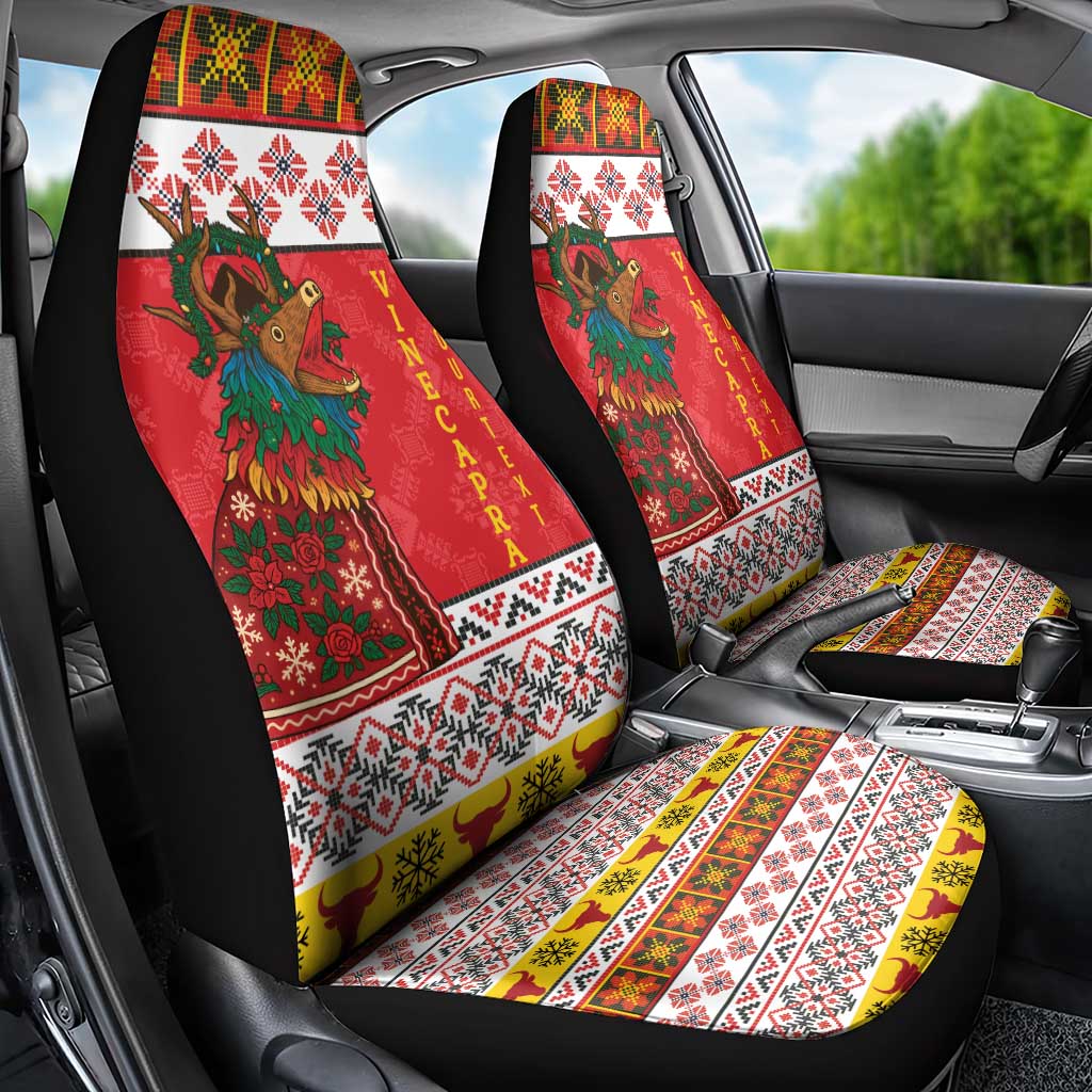 Personalized Romania Christmas Car Seat Cover Romanian Carpet The Goat Dance LT19