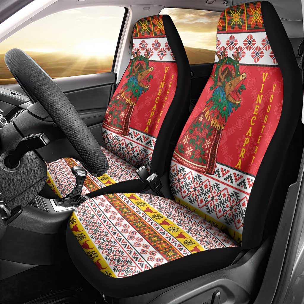 Personalized Romania Christmas Car Seat Cover Romanian Carpet The Goat Dance LT19