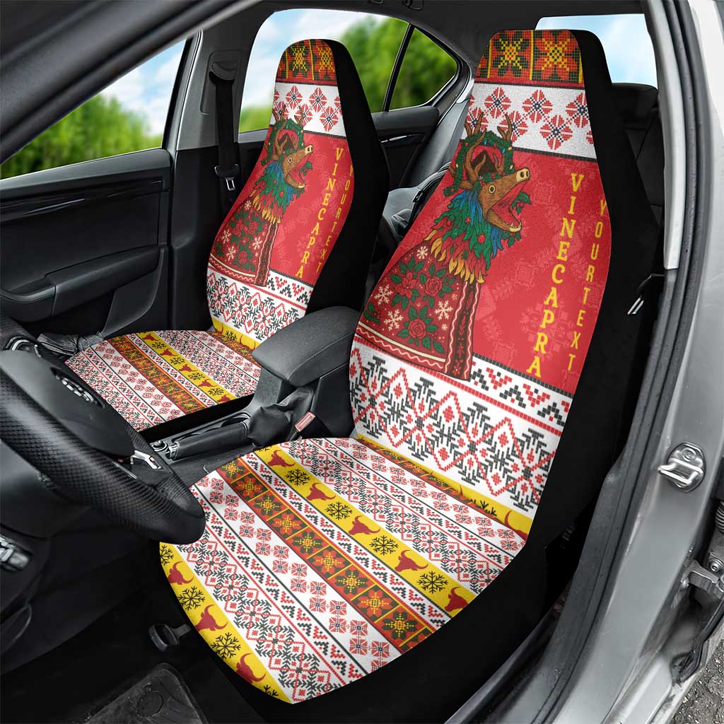 Personalized Romania Christmas Car Seat Cover Romanian Carpet The Goat Dance LT19